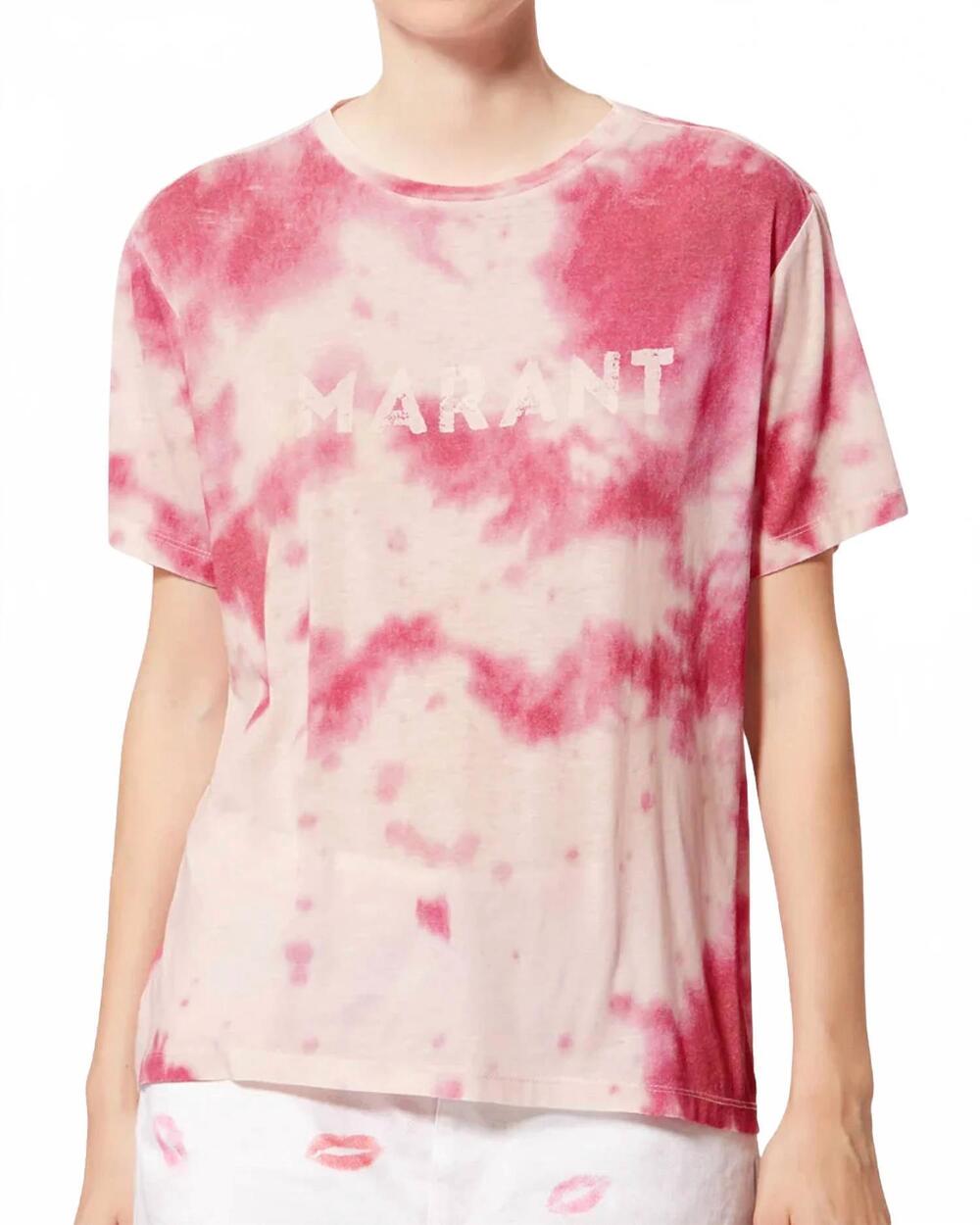 NEW ISABEL MARANT zewel logo t-shirt in pink